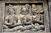 Prambanan - Candi Lara Jonggrang, the Shiva Temple, panels with reliefs of lokapala (dikpala) the protectors of the directions. 